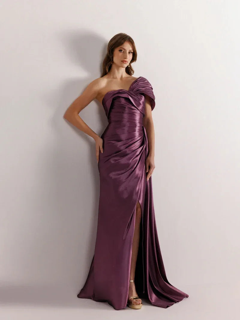 A25021-Straplez Yırtmaçlı Balık Abiye Elbise - Kenzel