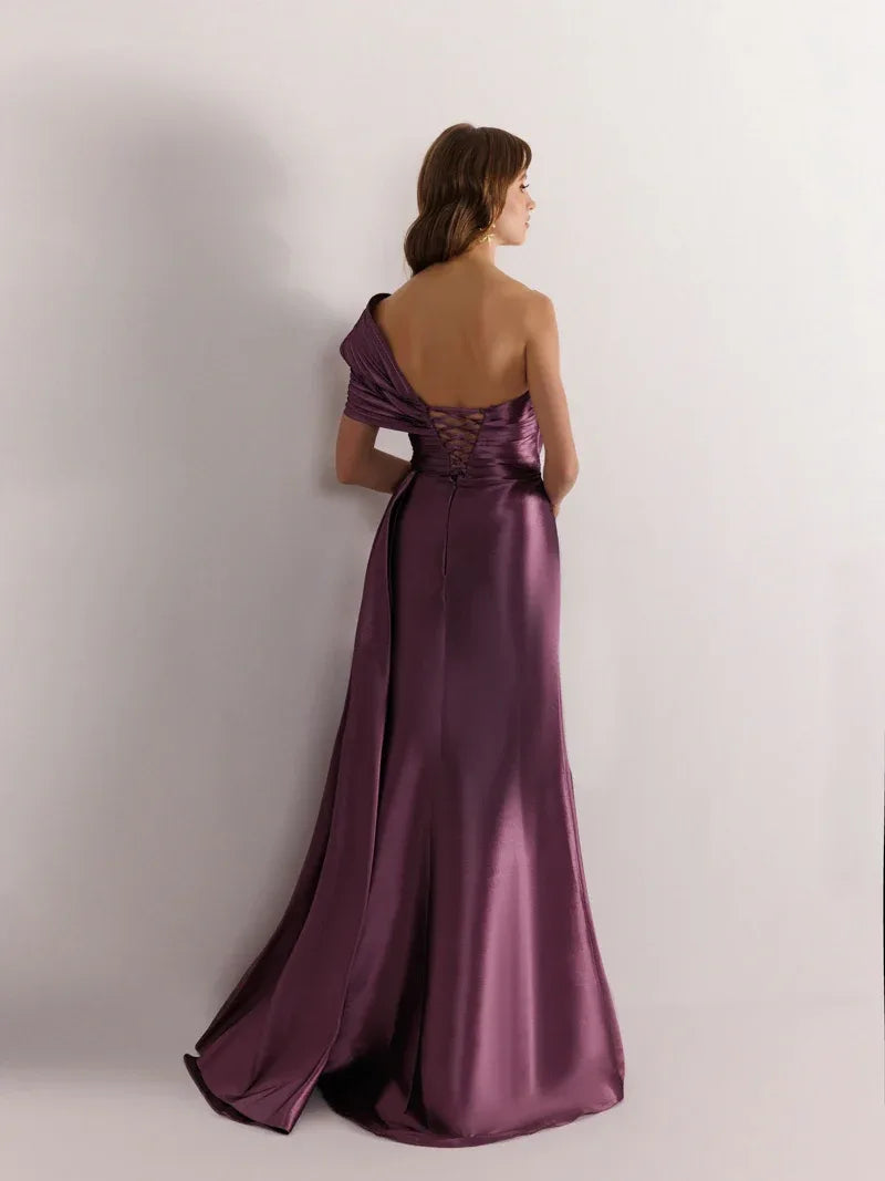 A25021-Straplez Yırtmaçlı Balık Abiye Elbise - Kenzel