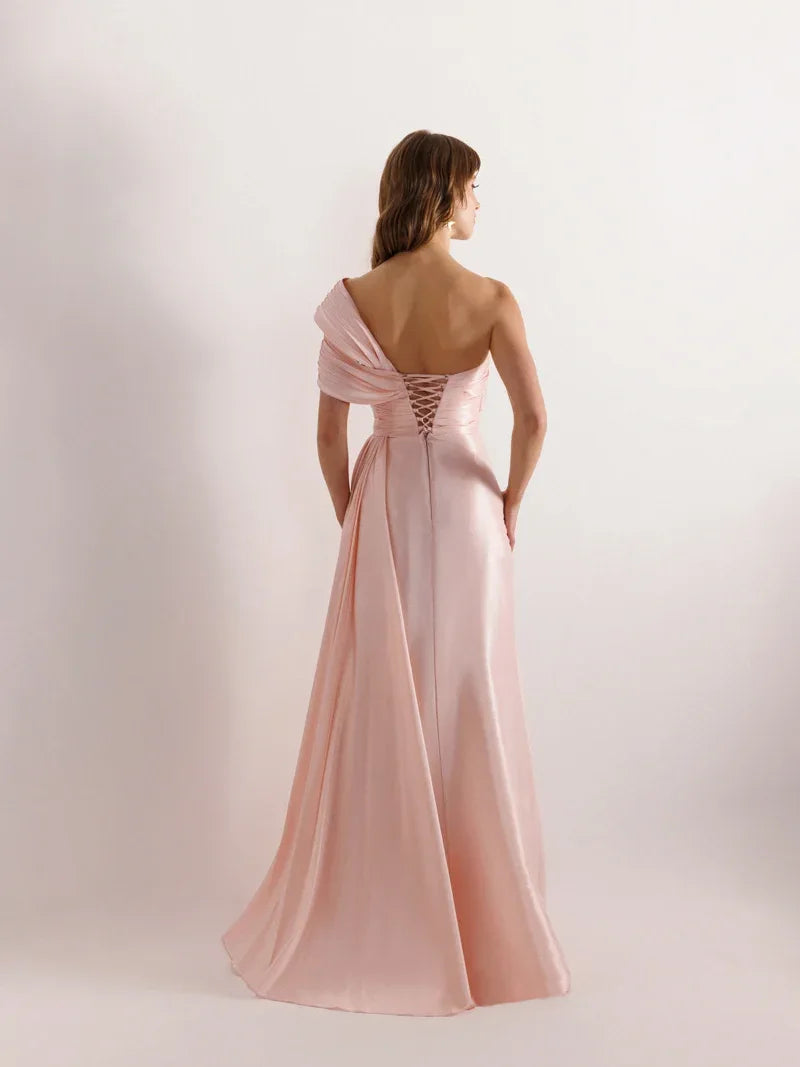 A25021-Straplez Yırtmaçlı Balık Abiye Elbise - Kenzel