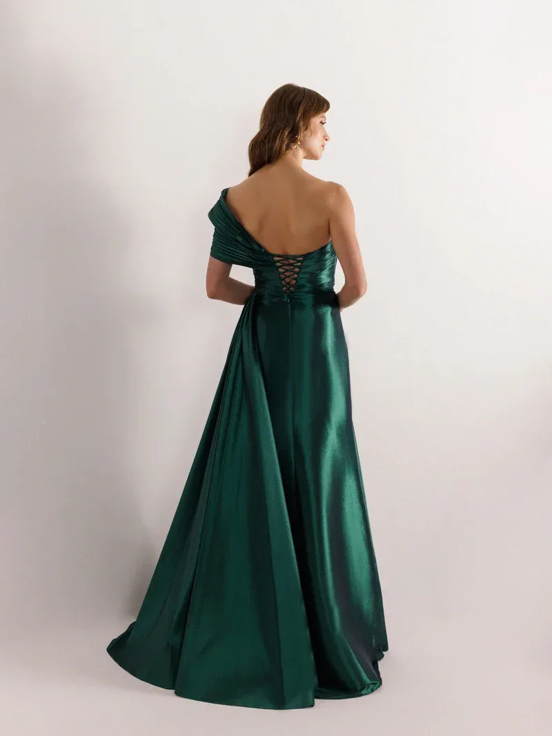 A25021-Straplez Yırtmaçlı Balık Abiye Elbise - Kenzel