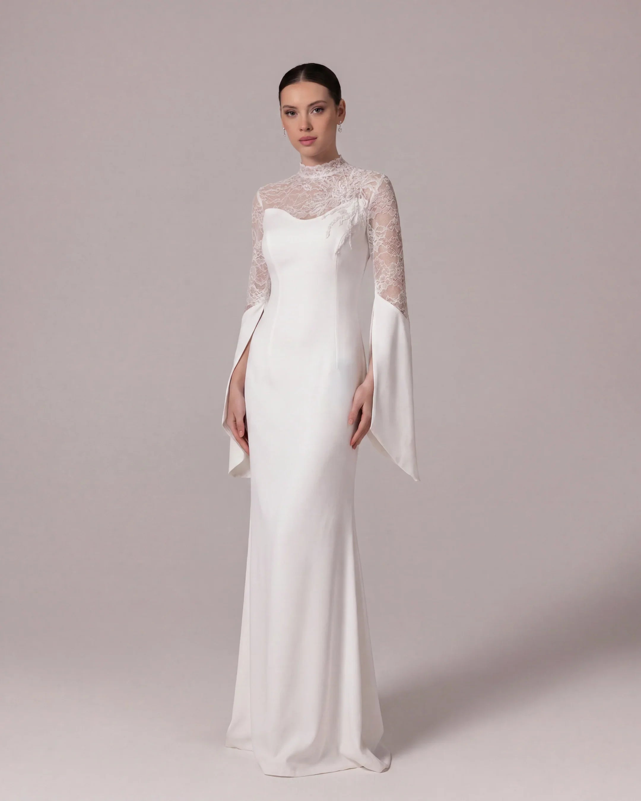 25178-Lace Collar Cape Sleeve