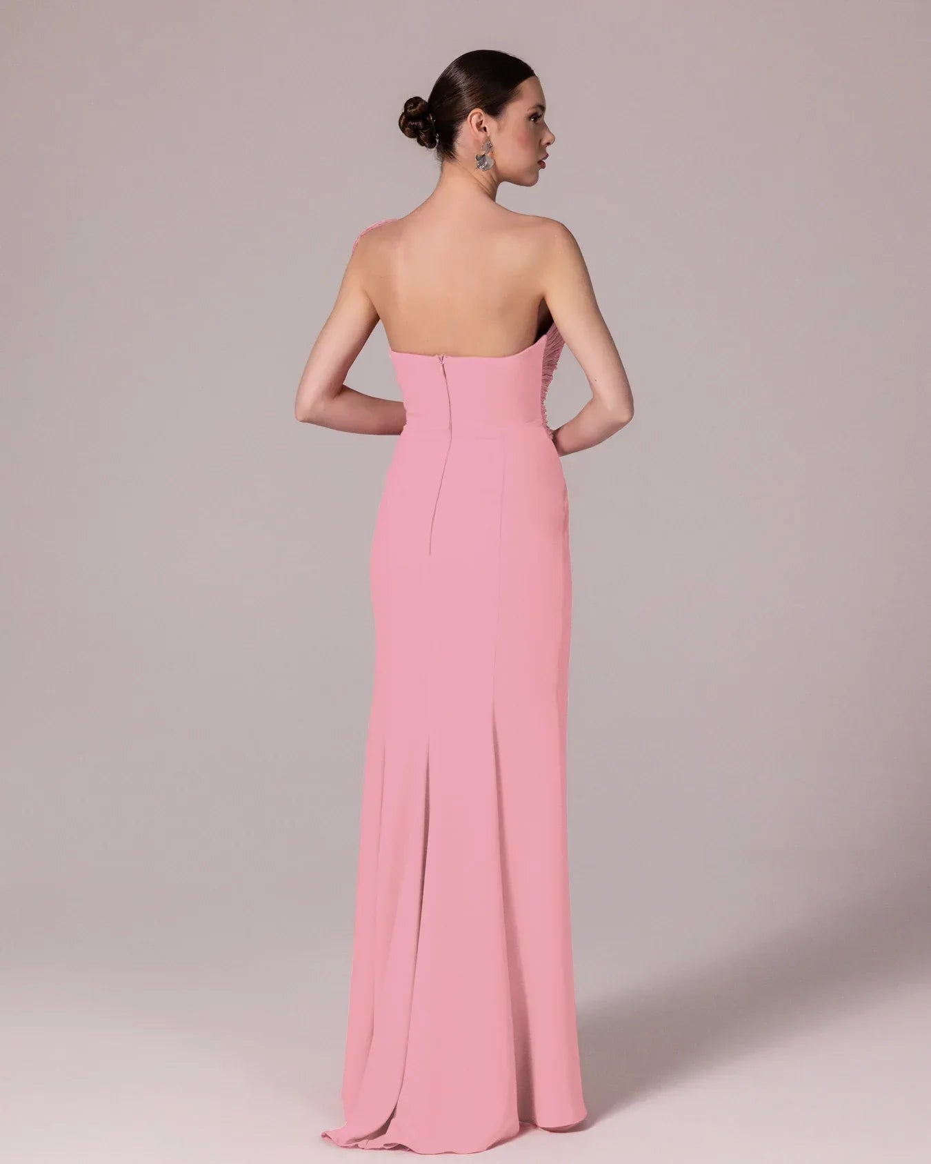 A25183-Straplez, Omuzu Detaylı Balık Abiye ELBİSE - Kenzel