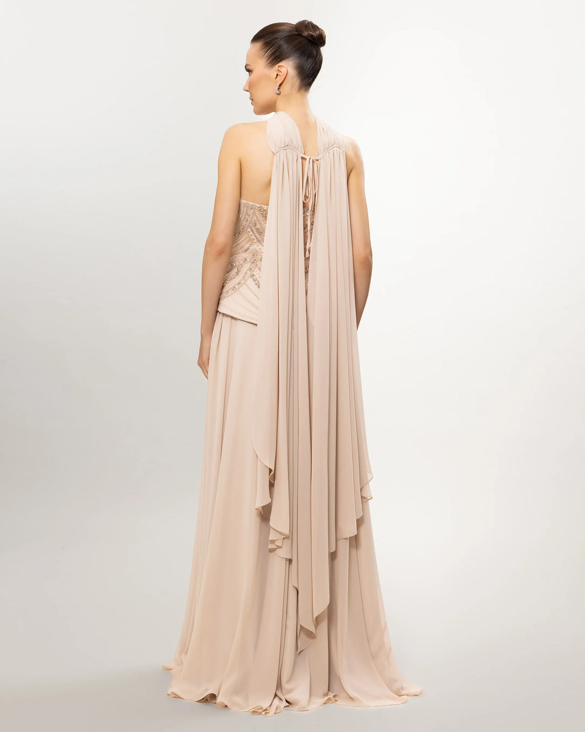 26114-Long Evening Dress with Embellished Corset