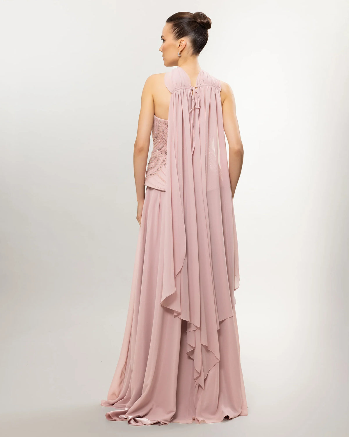 26114-Long Evening Dress with Embellished Corset