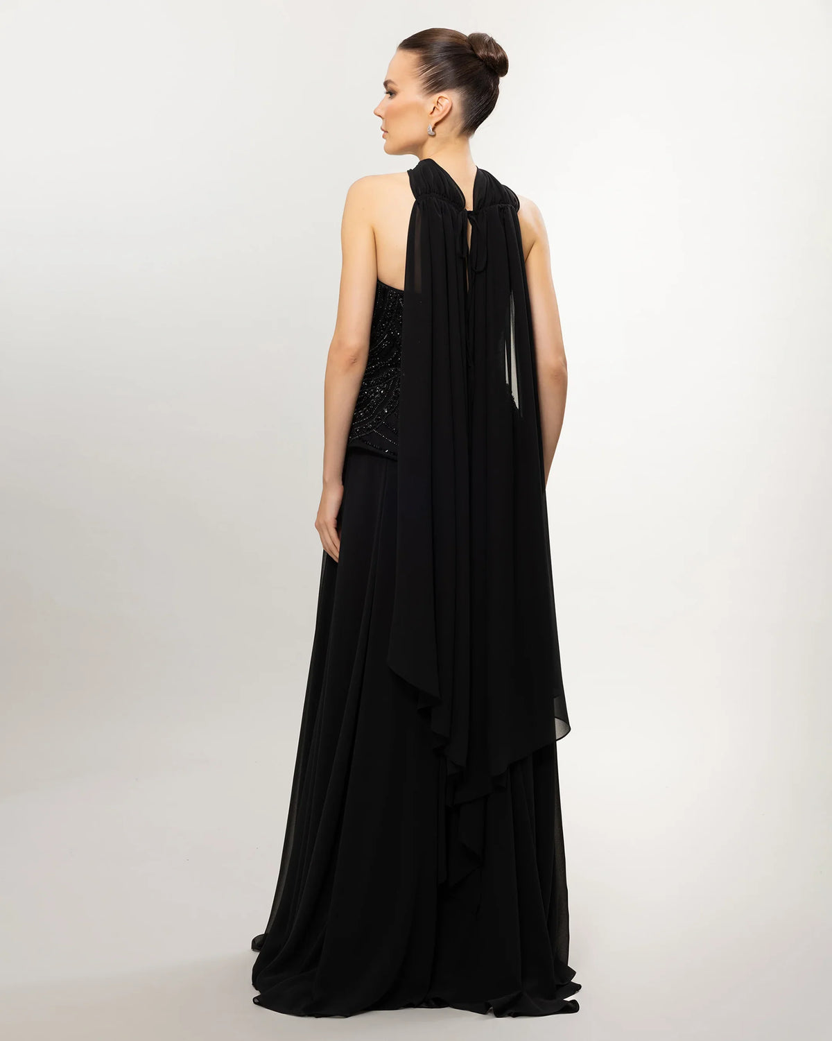 26114-Long Evening Dress with Embellished Corset