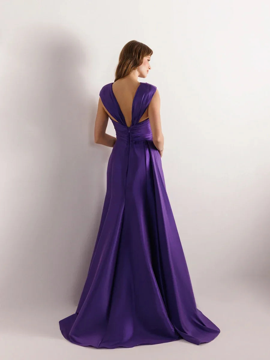 A25033-Çiçek Detaylı Yanı Kuyruklu Balık Abiye Elbise - Kenzel