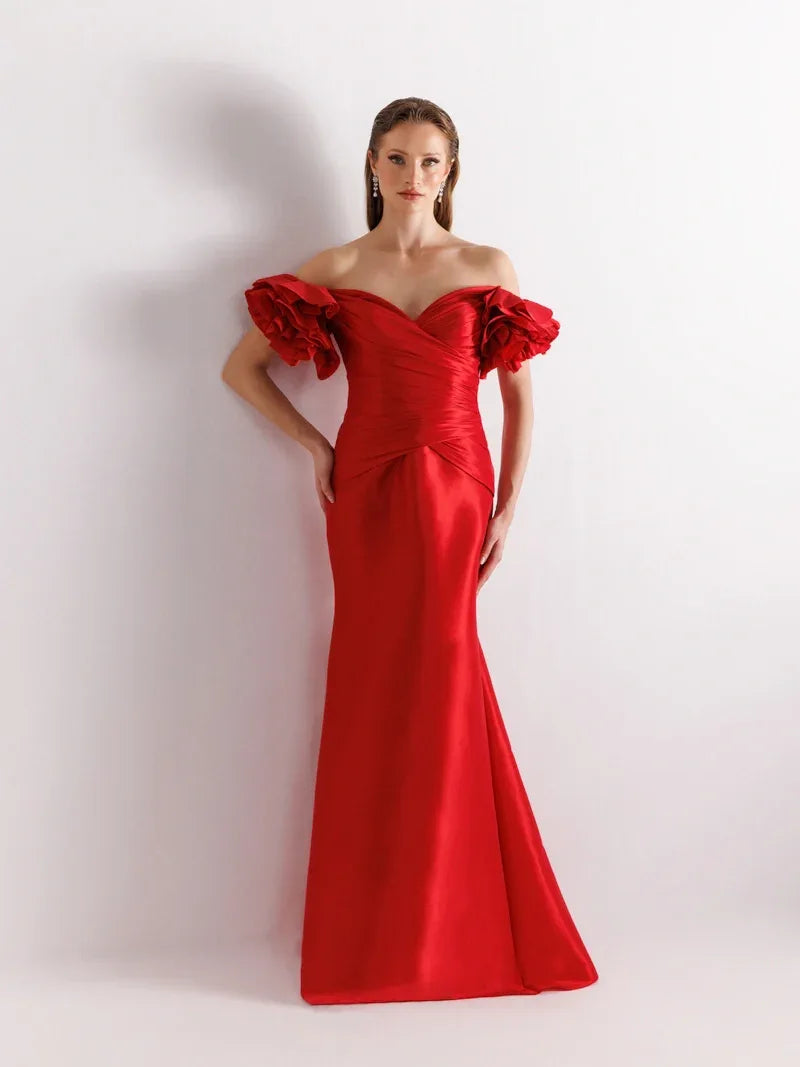 A25069-Balon Kollu Balık Abiye Elbise - Kenzel