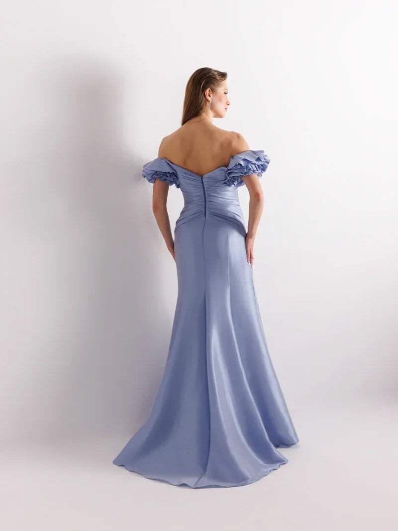 A25069-Balon Kollu Balık Abiye Elbise - Kenzel