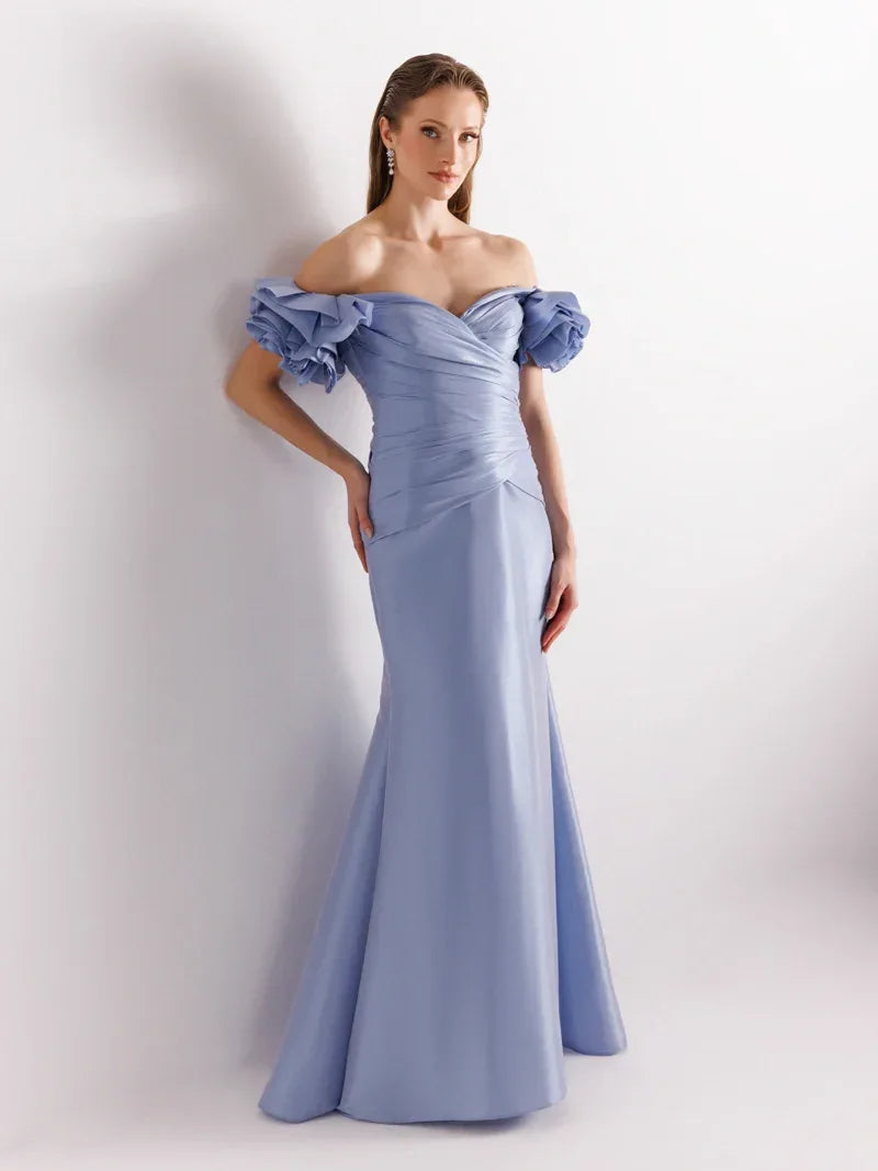 A25069-Balon Kollu Balık Abiye Elbise - Kenzel