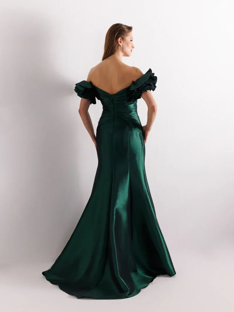 A25069-Balon Kollu Balık Abiye Elbise - Kenzel