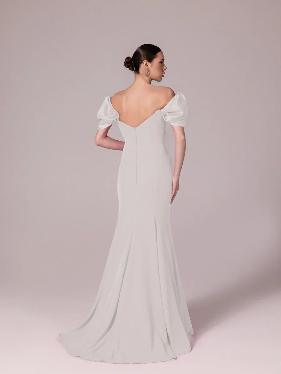 A25185-Kalp Yaka Degajeli Saten Garnili Uzun Abiye Elbise - Kenzel