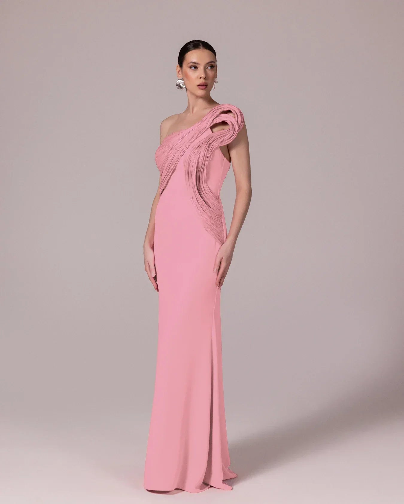 A25183-Straplez, Omuzu Detaylı Balık Abiye ELBİSE - Kenzel