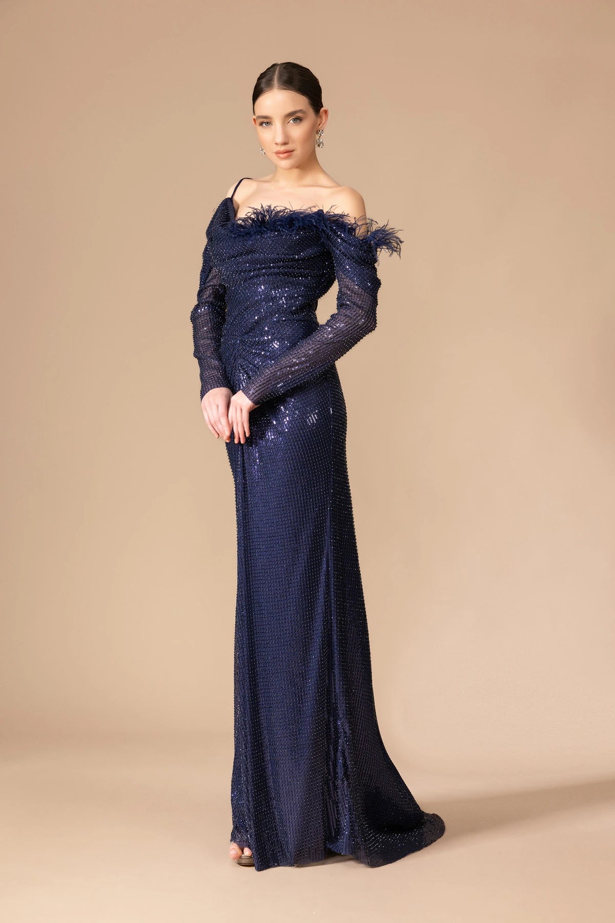 7103-otrisli-payet-kumas-uzun-elbise